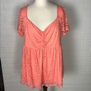 Torrid Lace Baby Doll Top Size 0 NWT